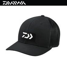 Load image into Gallery viewer, Daiwa D-VEC Embroidered Patch Trucker Fishing Cap Hat -Black/Black (3823)